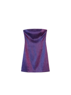 Cropp Sukienki, Kombinezony*Błyszcząca sukienka mini z wiskozą niebieski