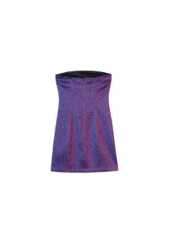 Cropp Sukienki, Kombinezony*Błyszcząca sukienka mini z wiskozą niebieski