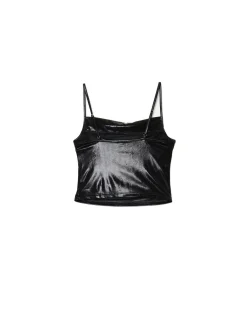 Cropp Koszulki, Topy*Błyszczący top czarny