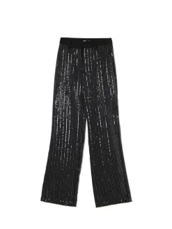Cropp Spodnie|Sety*Cekinowe spodnie tailoring czarny