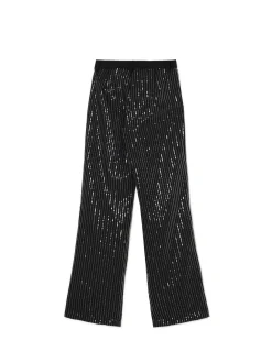 Cropp Spodnie|Sety*Cekinowe spodnie tailoring czarny