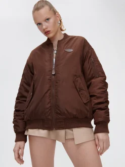 Cropp Kurtki, Płaszcze*Ciemnobrązowa kurtka bomber brązowy