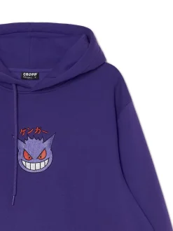 Cropp Bluzy*Ciemnofioletowa bluza z kapturem Pokémon purpurowy
