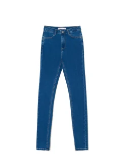 Cropp Jeansy*Ciemnoe jeansy push up TALL niebieski