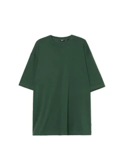 Cropp Koszulki*Ciemnozielona gładka koszulka zielony