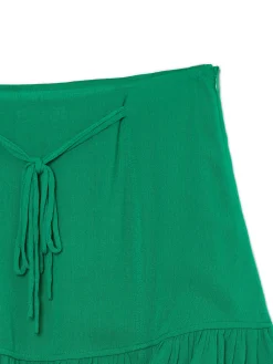 Cropp Spódnice*Ciemnozielona spódniczka z wiązaniem zielony