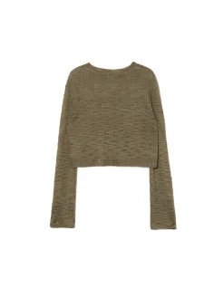 Cropp Swetry*Ciemno krótki sweter zielony