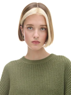 Cropp Swetry*Ciemno sweter z szerokim rękawem zielony