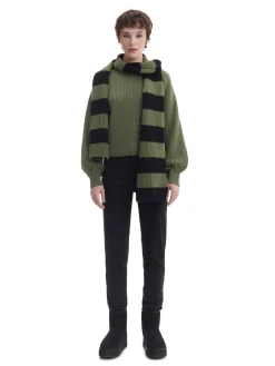 Cropp Swetry*Ciemno sweter z szerokim rękawem zielony