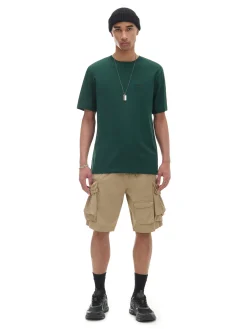 Cropp Koszulki*Ciemno T-shirt z haftem zielony