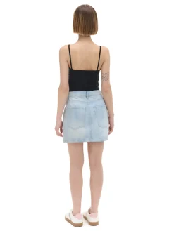 Cropp Spódnice*Cieniowana jasna jeansowa spódnica niebieski