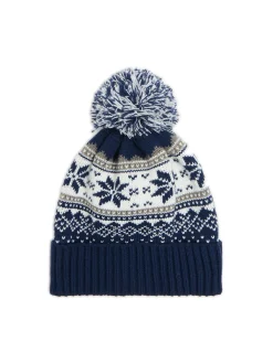 Cropp Czapki*Ciepła granatowa czapka z pomponem granatowy