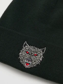 Cropp Czapki*Czapka beanie z naszywką wilka szary