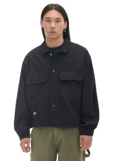 Cropp Kurtki, Płaszcze|Denim*Czarna bawełniana kurtka katanka czarny