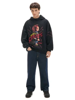 Cropp Bluzy*Czarna bluza hoddie z Laleczką Chucky czarny