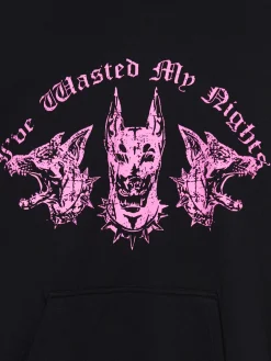 Cropp Unisex|Unisex*Czarna bluza hoodie z dobermanami UNISEX czarny