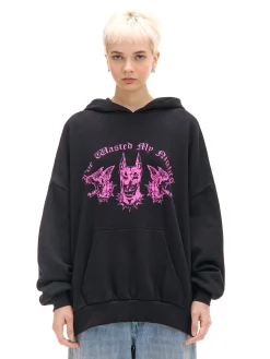 Cropp Unisex|Unisex*Czarna bluza hoodie z dobermanami UNISEX czarny