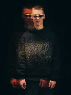 Cropp Bluzy*Czarna bluza z aplikacją czarny