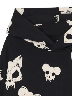 Cropp Bluzy*Czarna bluza z czaszkami kotów czarny