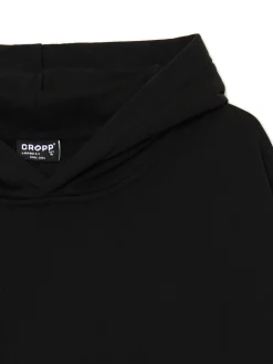 Cropp Bluzy*Czarna bluza z kapturem czarny