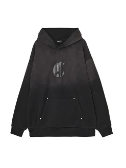 Cropp Bluzy*Czarna bluza z kapturem czarny