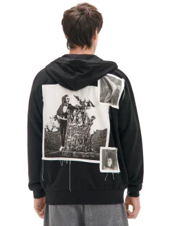 Cropp Bluzy*Czarna bluza z kapturem Beetlejuice czarny