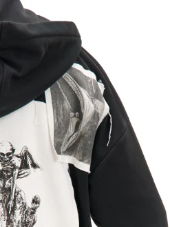 Cropp Bluzy*Czarna bluza z kapturem Beetlejuice czarny