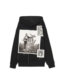 Cropp Bluzy*Czarna bluza z kapturem Beetlejuice czarny