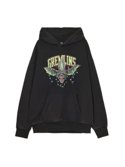 Cropp Ubrania Świąteczne|Bluzy*Czarna bluza z kapturem Gremliny czarny