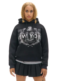 Cropp Unisex|Unisex*Czarna bluza z kapturem i napisami UNISEX czarny