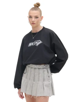 Cropp Koszule, Bluzki|Sety*Czarna bluzka z nadrukiem i regulacją czarny