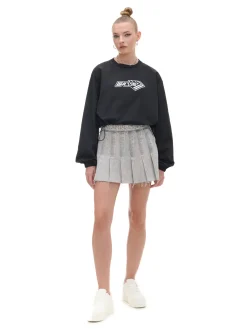 Cropp Koszule, Bluzki|Sety*Czarna bluzka z nadrukiem i regulacją czarny