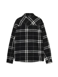 Cropp Koszule*Czarna flanelowa koszula z domieszką wełny czarny