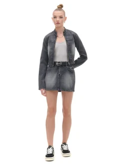 Cropp Spódnice|Sety*Czarna jeansowa spódnica mini czarny