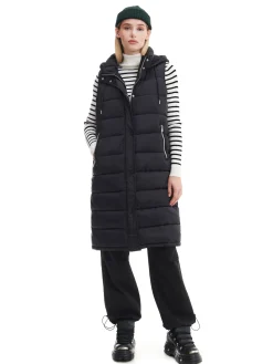 Cropp Kurtki, Płaszcze*Czarna kamizelka puffer z kapturem czarny