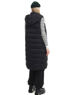 Cropp Kurtki, Płaszcze*Czarna kamizelka puffer z kapturem czarny