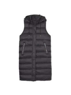 Cropp Kurtki, Płaszcze*Czarna kamizelka puffer z kapturem czarny