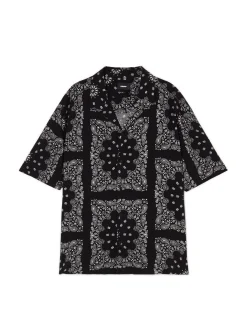 Cropp Koszule*Czarna koszula z krótkim rękawem czarny