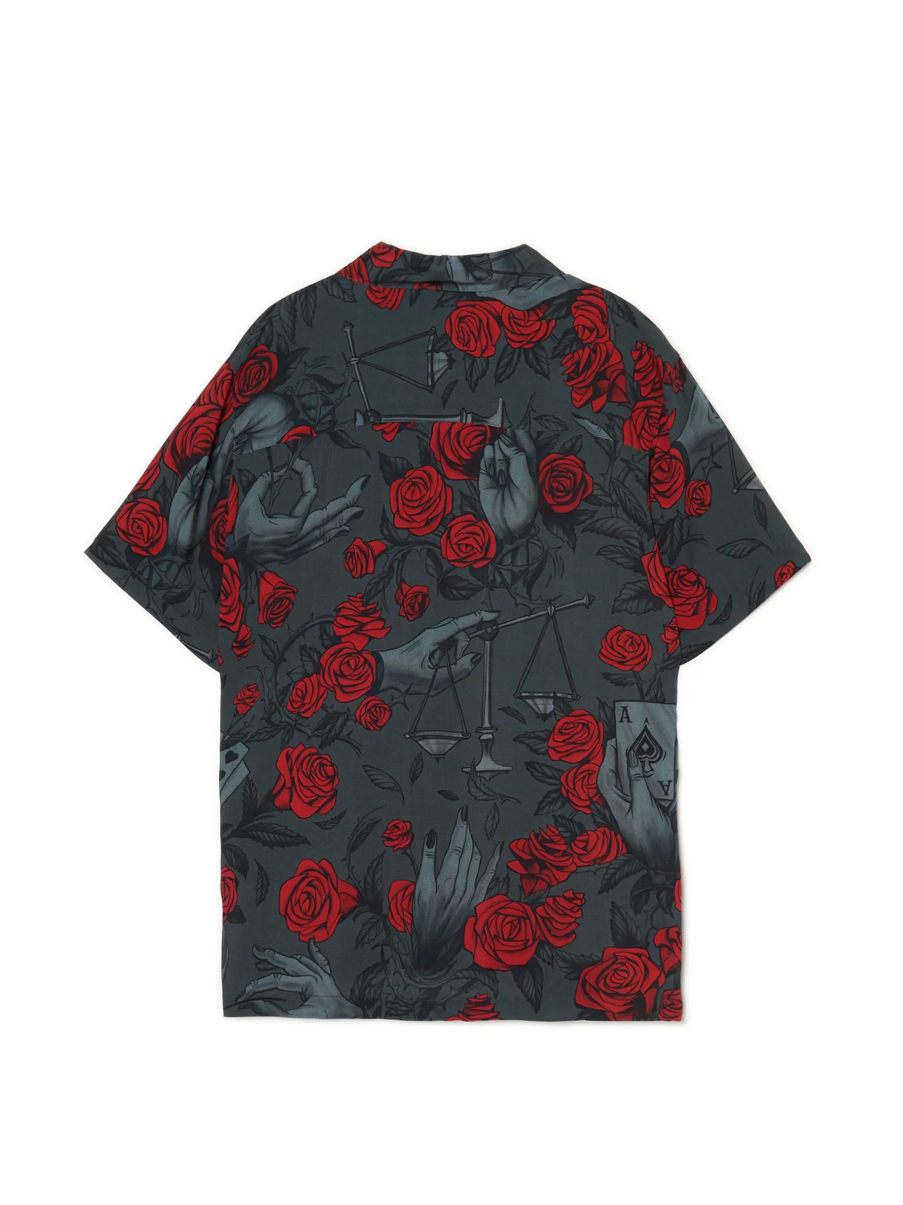 Cropp Koszule*Czarna koszula z motywem róż szary