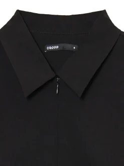 Cropp Koszule, Bluzki*Czarna koszula z podwójnym suwakiem czarny