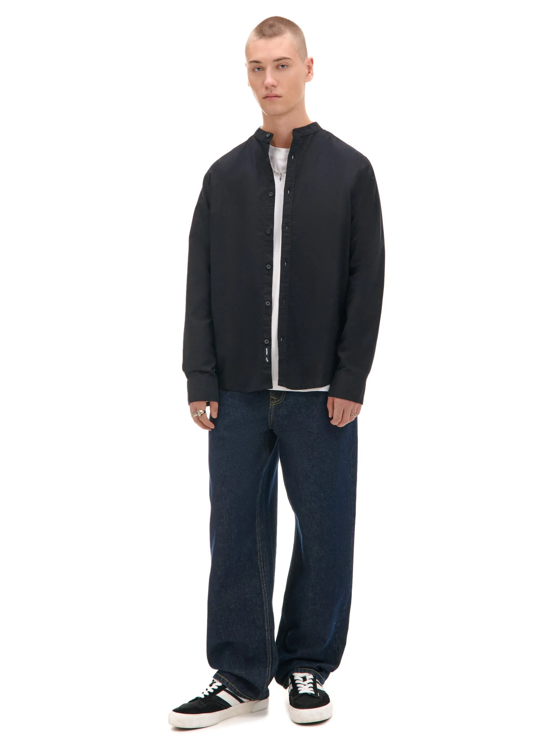 Cropp Koszule*Czarna koszula ze stójką czarny