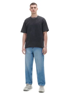 Cropp Koszulki*Czarna koszulka acid wash czarny