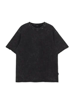 Cropp Koszulki*Czarna koszulka acid wash czarny