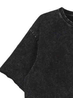 Cropp Koszulki*Czarna koszulka acid wash czarny