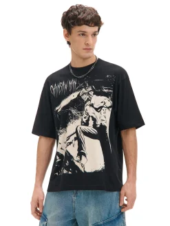 Cropp Koszulki*Czarna koszulka Chainsaw Man czarny