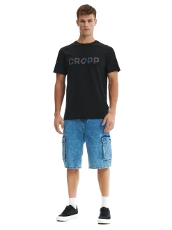 Cropp Koszulki*Czarna koszulka czarny