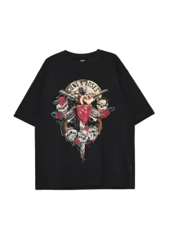 Cropp Koszulki*Czarna koszulka Guns N' Roses czarny