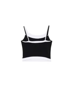 Cropp Koszulki, Topy*Czarna koszulka z białymi wstawkami czarny