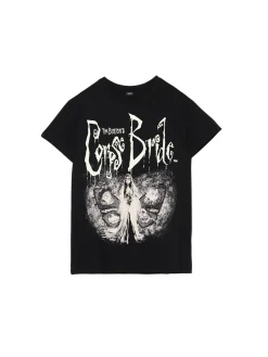 Cropp Koszulki, Topy*Czarna koszulka z Gnijącą Panną Młodą czarny