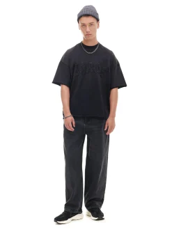 Cropp Koszulki*Czarna koszulka z haftem czarny